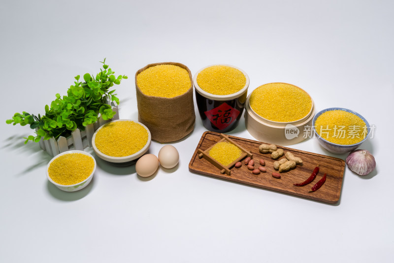 金黄的小米粮食健康饮食生活方式