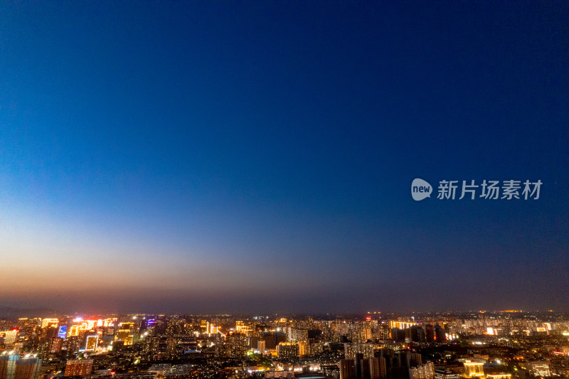 保定城市夜景灯光航拍图