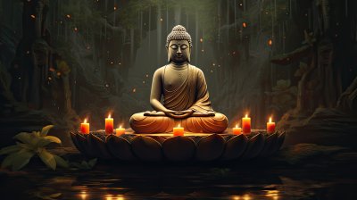 数字插画佛像背景 数字插画佛像背景