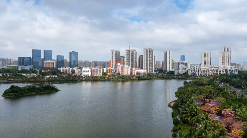 海口红城湖公园风光