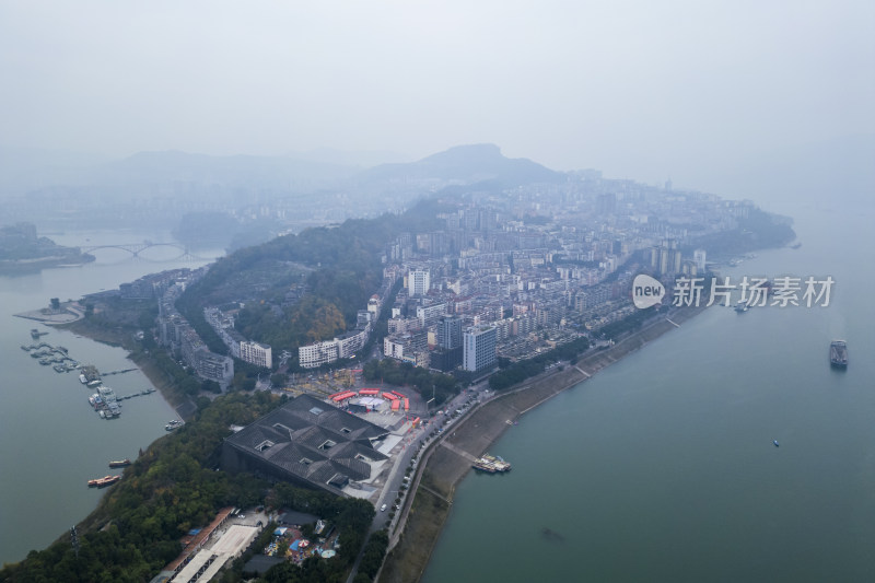 重庆市云阳县全景鸟瞰航拍