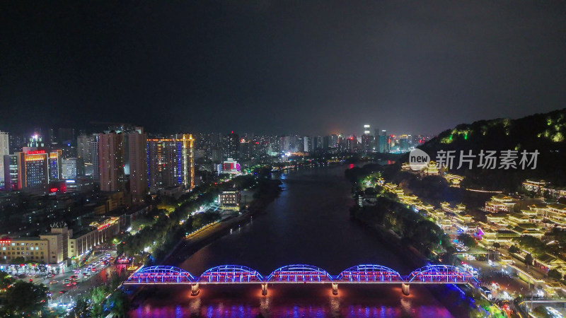 甘肃兰州中山桥夜景