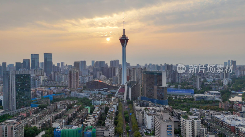 航拍成都天府熊猫塔地标建筑摄影图