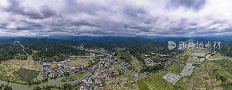 美丽乡村田园农业种植全景图航拍