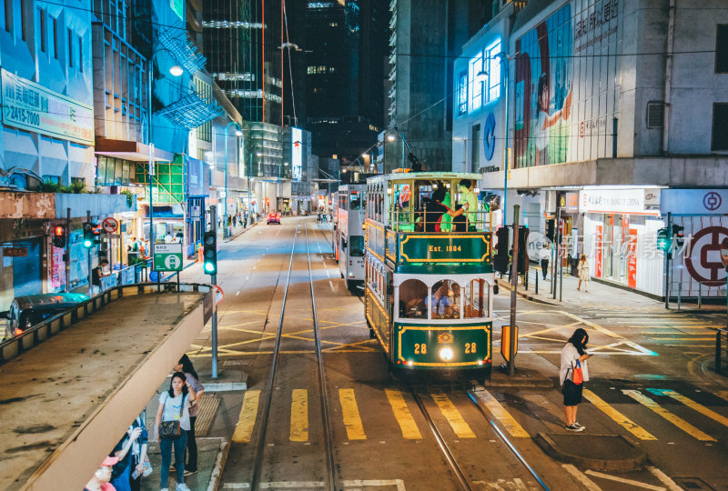 香港岛叮叮车风光