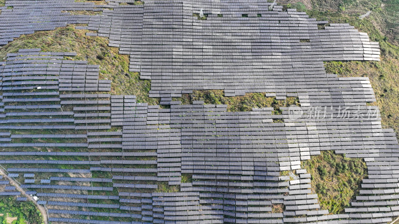 4k航拍贵州山区光伏发电站 新能源发电