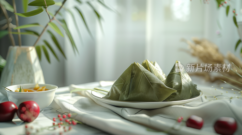 餐饮端午节粽子摄影图
