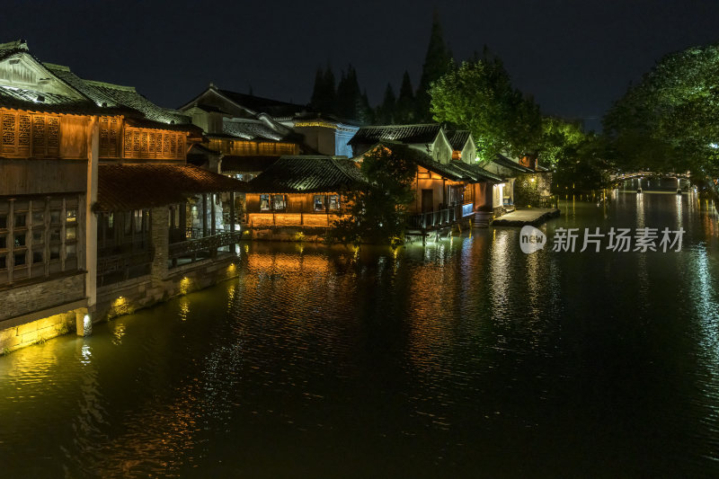 浙江嘉兴乌镇西栅夜景