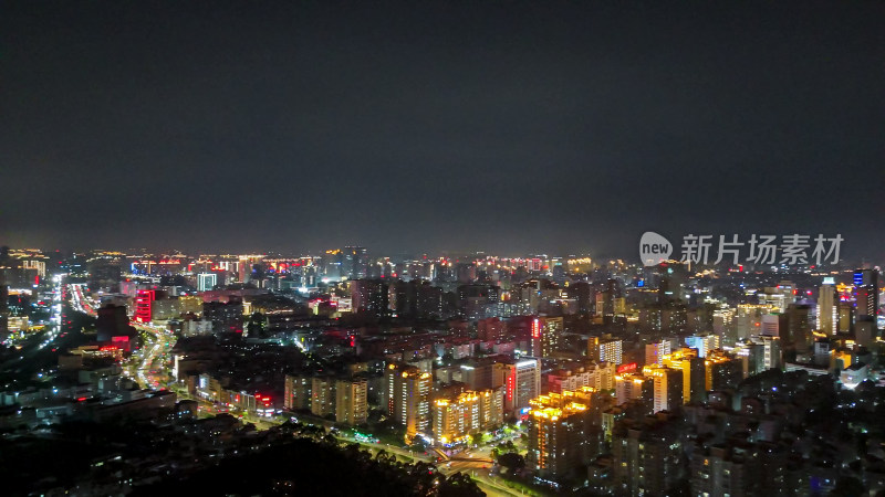 泉州城市夜景灯光航拍图