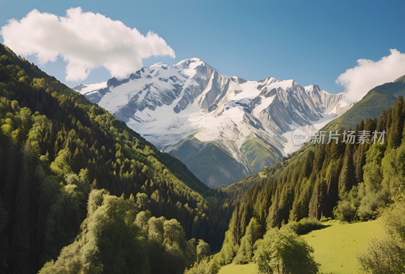 雪山高原草原森林风景