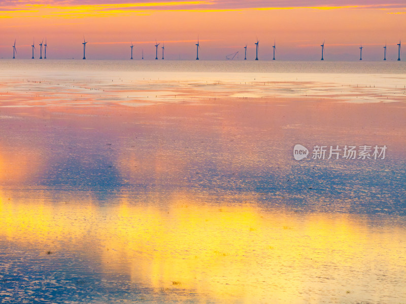 海滩海边日出朝霞唯美天空之镜火烧云