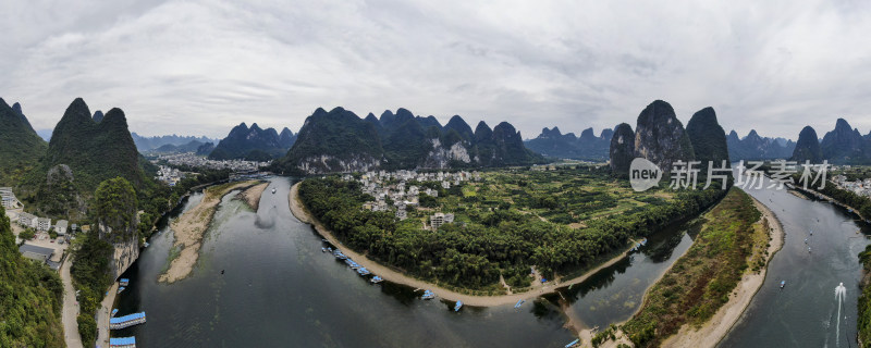 广西桂林山水风光全景图