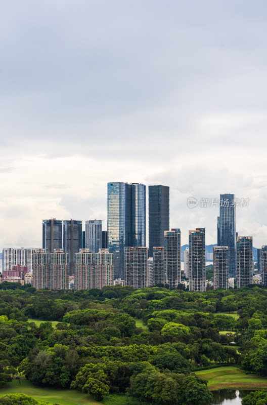 美丽深圳高楼大厦市中心城市风光全景