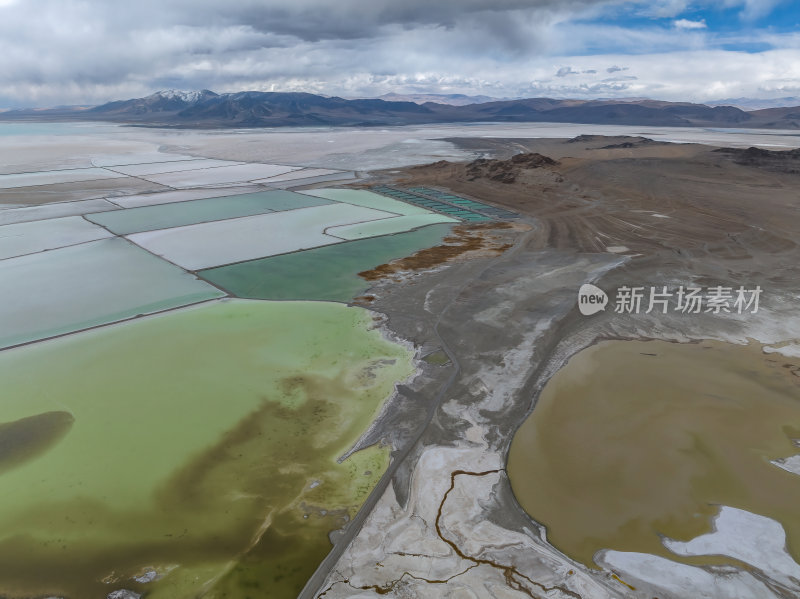 西藏那曲扎布耶茶卡盐湖眼影盒高空航拍