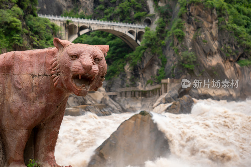 虎跳峡湍急的江水