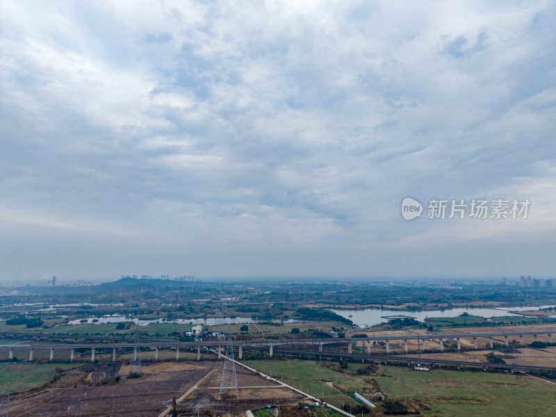 乡村田园风光俯瞰景象