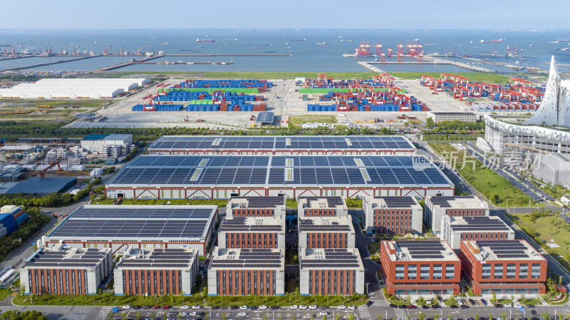 上海生态建筑光伏板应用航拍