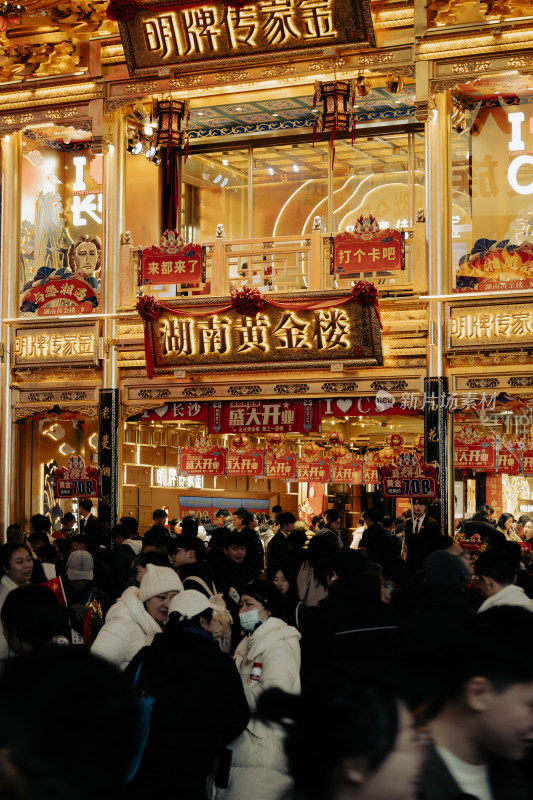 太平老街牌坊夜景特写