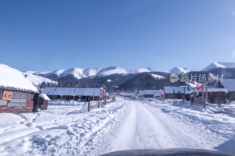 新疆阿勒泰白哈巴村冬季雪景