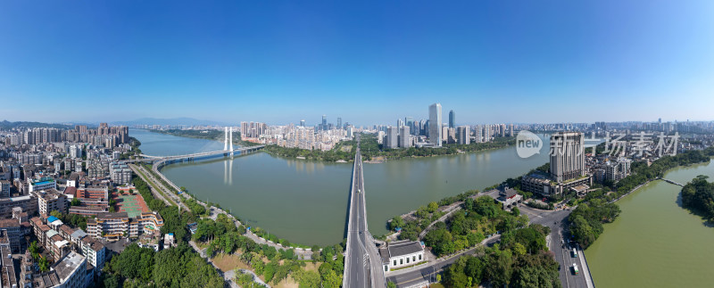 航拍广东惠州建设惠州大桥