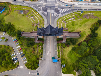 湖南靖州飞山4a景区航拍摄影图