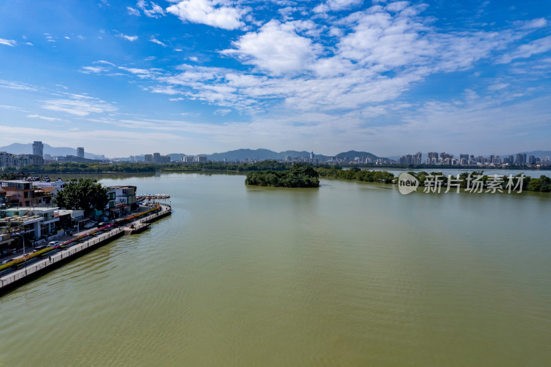 广东肇庆星湖景区七星山航拍摄影图