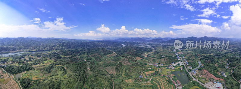 南方山川丘陵大好河山航拍全景图