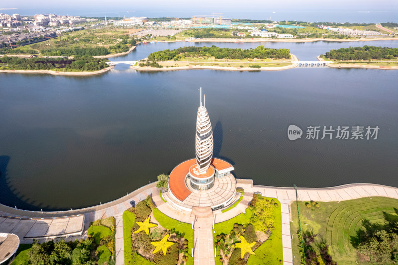 日照万平口海滨风景区航拍图