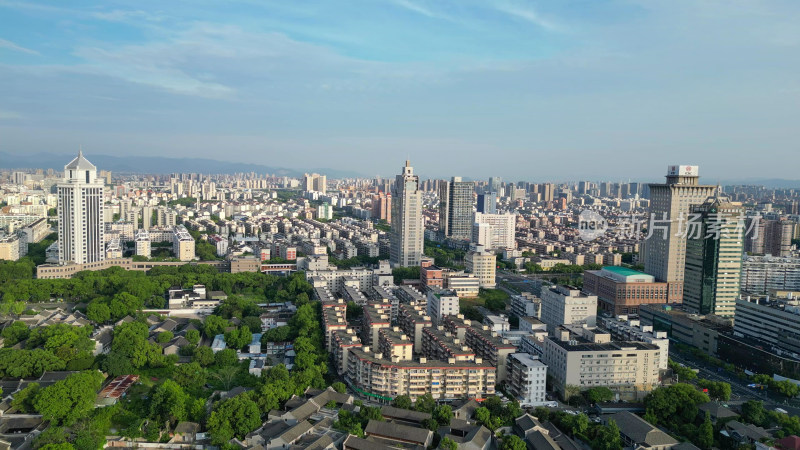 航拍浙江宁波天一阁月湖景区