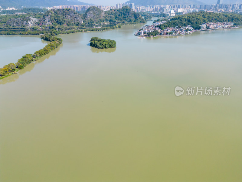 航拍广东肇庆星湖风景区