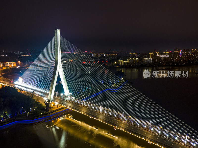 福建福州城市夜景灯光航拍摄影图