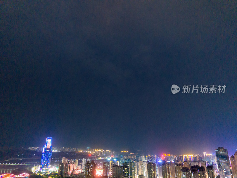 兰州城市夜景航拍图