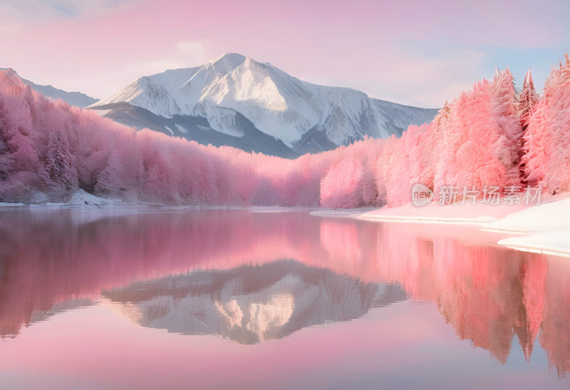 粉色梦幻雪山