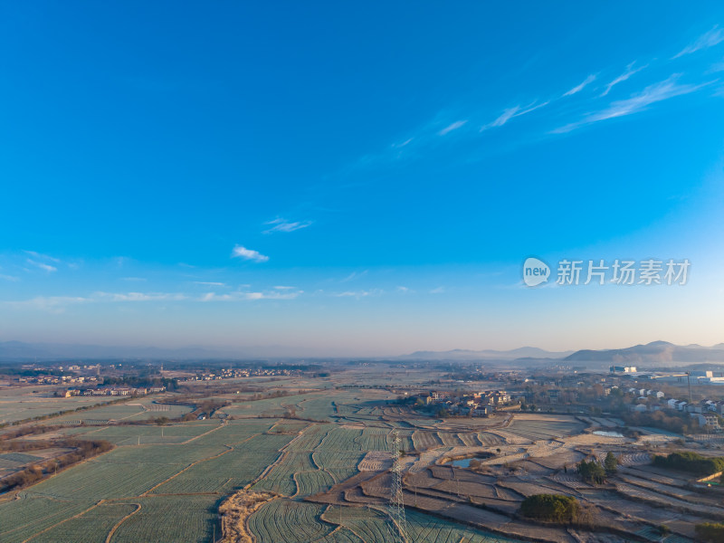 乡村田园风光航拍全景