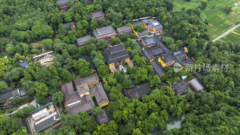 杭州灵隐景区灵隐寺航拍