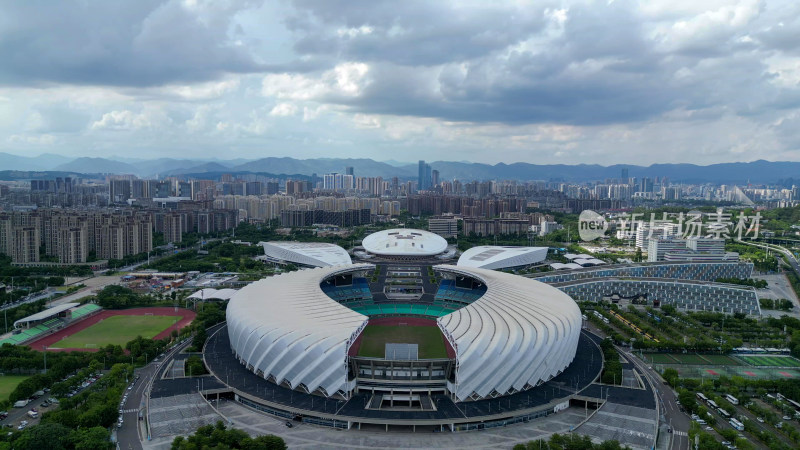 航拍福建福州海峡奥林匹克体育中心