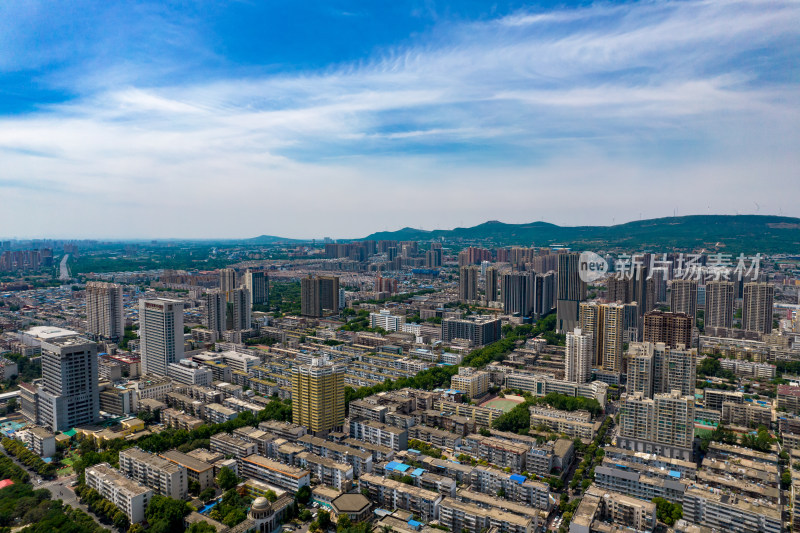 河南平顶山城市大景航拍图