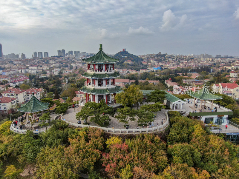 山东青岛城市风光航拍图