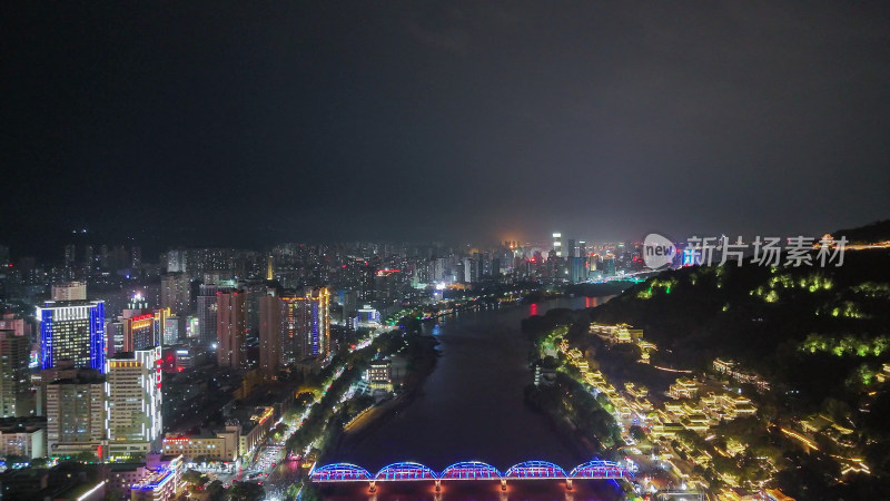 甘肃兰州中山桥夜景