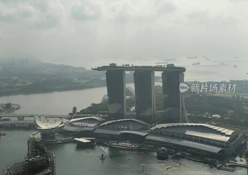 新加坡滨海湾金沙酒店鸟瞰全景