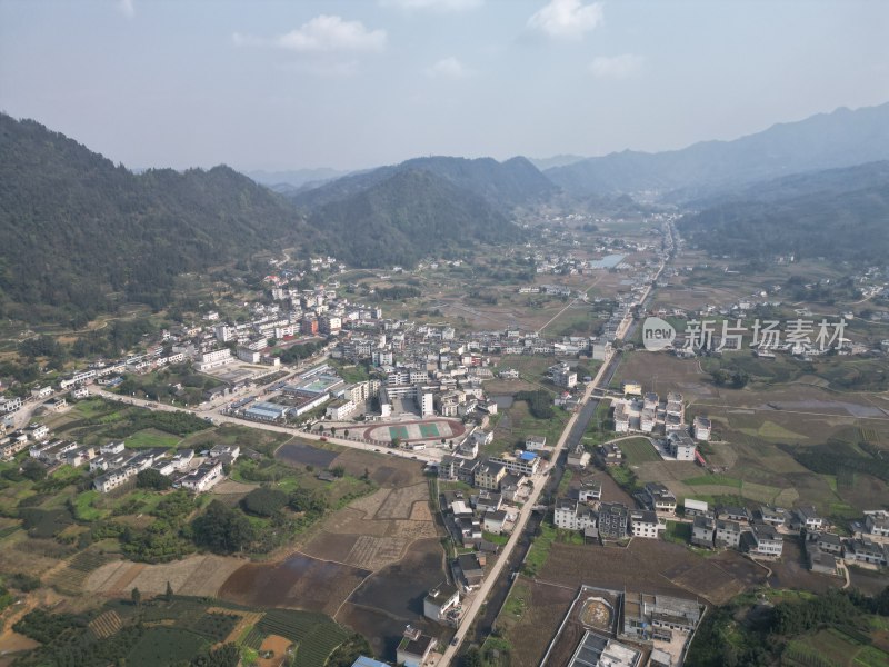 四川村镇乡村航拍全景