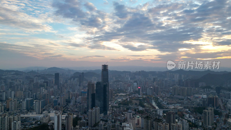 航拍贵阳城市建设贵阳城市天际线