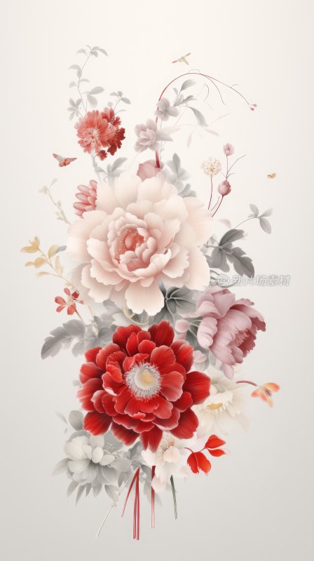 简约中国风菊花插画背景