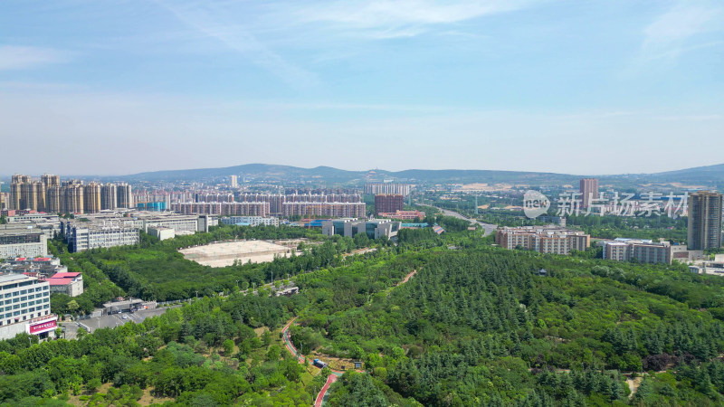 航拍河南平顶山祥云公园