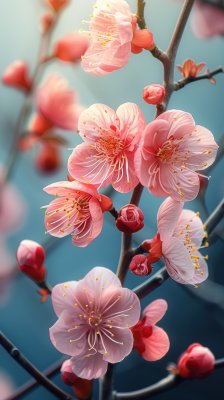 春日桃花盛开浪漫花朵清新花海背景