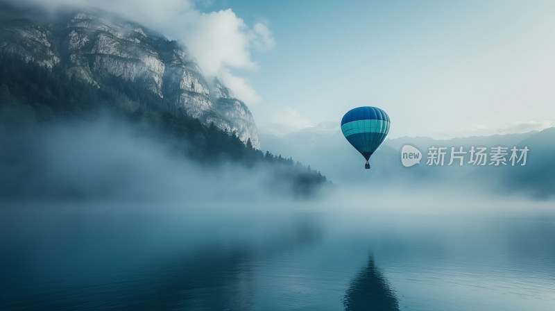 云雾中的宁静热气球之旅