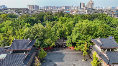 四川眉山三苏祠4A景区航拍图