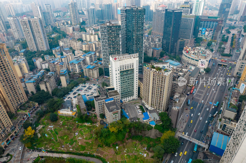 重庆观音桥CBD商务建筑航拍摄影图