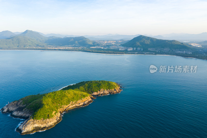 航拍万宁石梅湾浮潜地加井岛