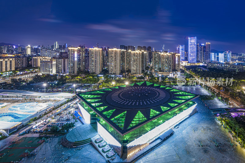 城市建筑夜景航拍素材